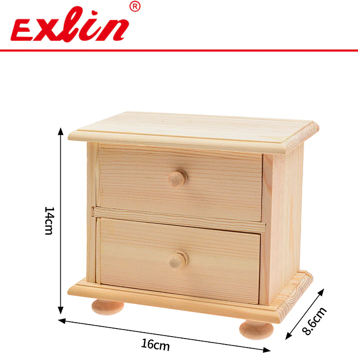 Mini Cajonera de Madera Organizadora 16cm – Exlin 1