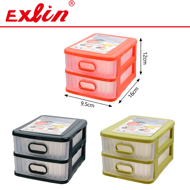 Organizador de Escritorio y Maquillaje Multiuso de Plástico 2 Niveles 16cm – Exlin 1