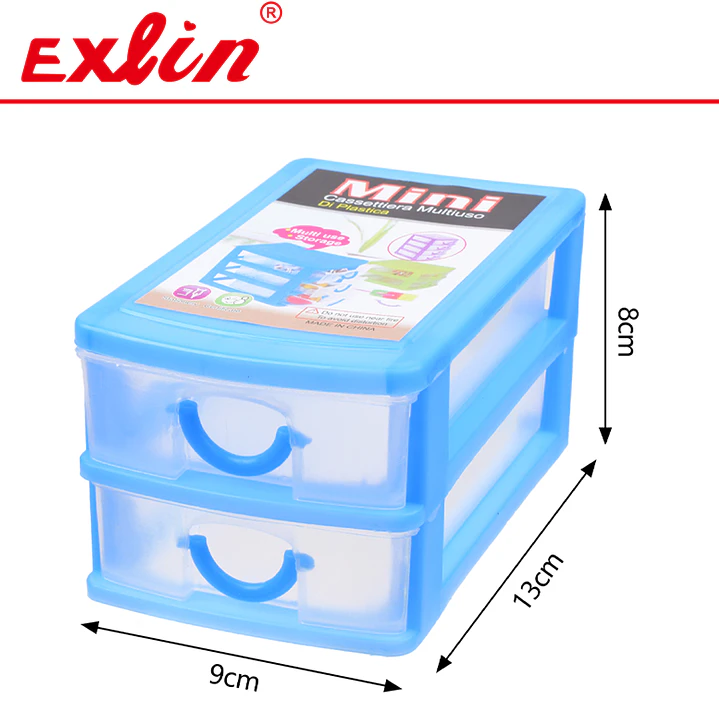 Organizador de Escritorio y Maquillaje Multiuso de Plástico 2 Niveles 13cm – Exlin 1