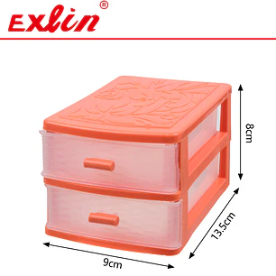 Organizador de Escritorio y Maquillaje de Plástico de 2 Niveles 13.5cm – Exlin