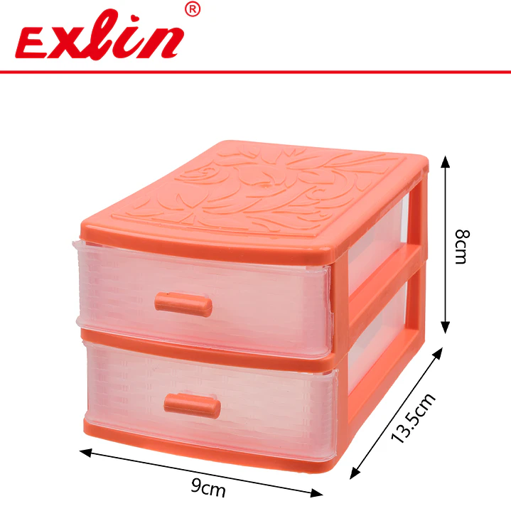 Organizador de Escritorio y Maquillaje de Plástico de 2 Niveles 13.5cm – Exlin 1