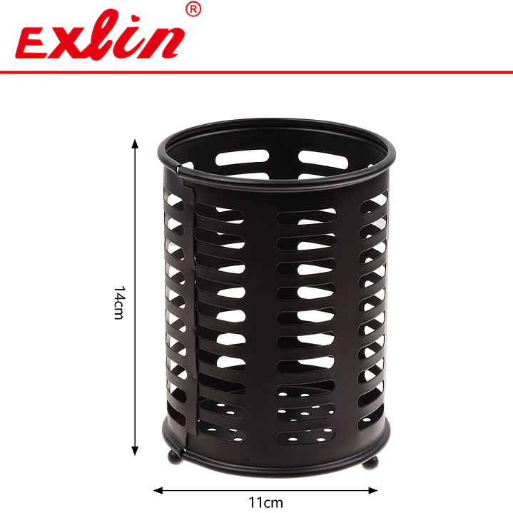 Porta Utensilios y Escurridor Cilíndrico Metálico 14cm- Exlin 1
