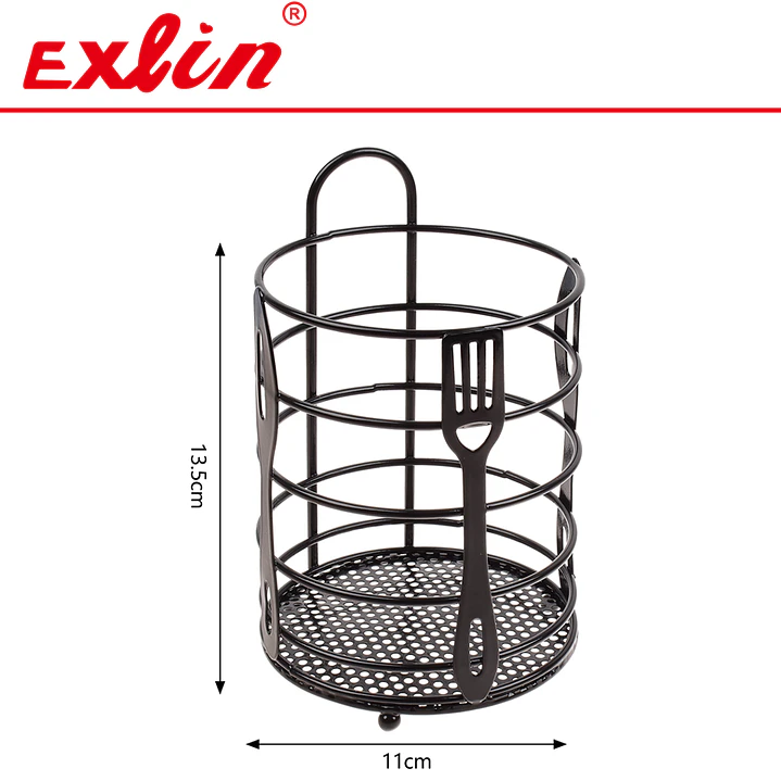 Porta Utensilios y Escurridor Redondo Metálico 13.5cm - Exlin 1
