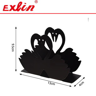 Servilletero de Mesa Metálico Negro Cisnes 13cm - Exlin