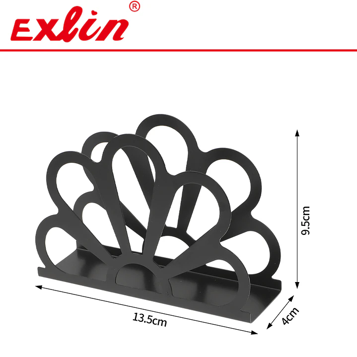 Servilletero de Mesa Metálico Negro Abanico 13.5cm – Exlin 1