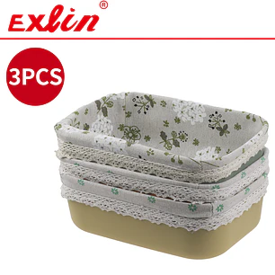 Set de 3 Cestas Multiuso Hogar Exlin - 25x17cm