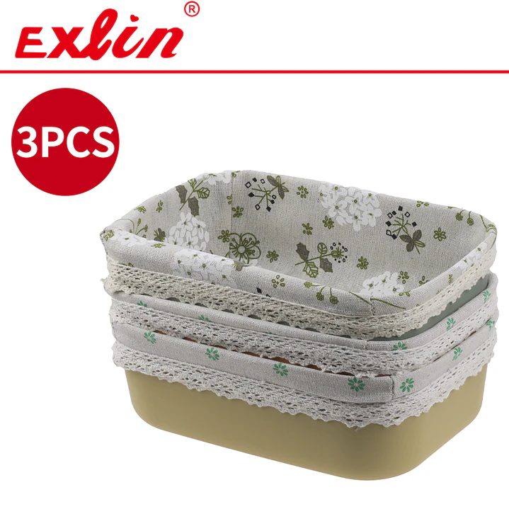 Set de 3 Cestas Multiuso Hogar Exlin - 25x17cm 1