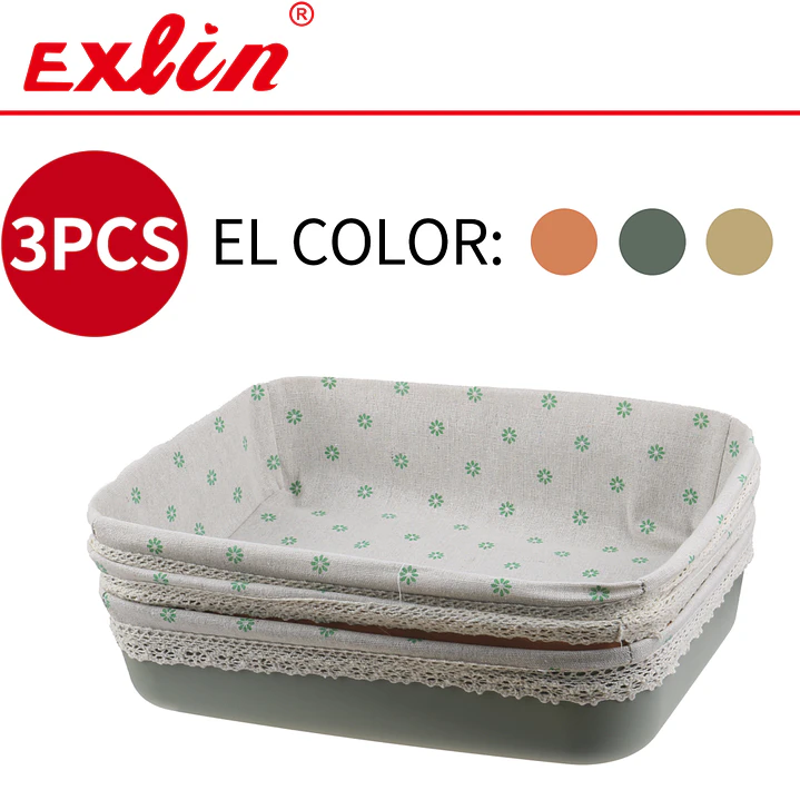 Set de 3 Cestas Multiuso Hogar Exlin - 36x27.5cm 1