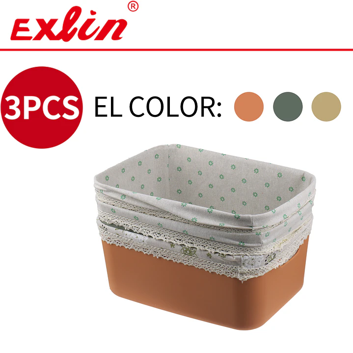 Set de 3 Cestas Multiuso Hogar Exlin - 25x17cm 1