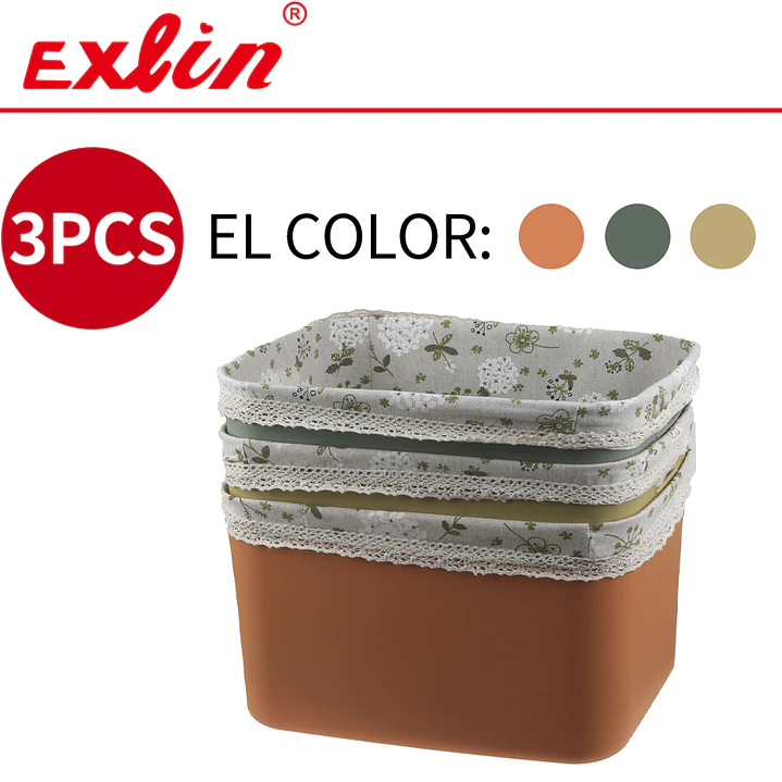 Set de 3 Cestas Multiuso Hogar Exlin - 37x26cm 2