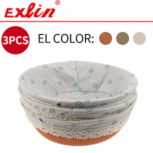Set de 3 Cestas Multiuso Hogar Exlin - 31x21cm