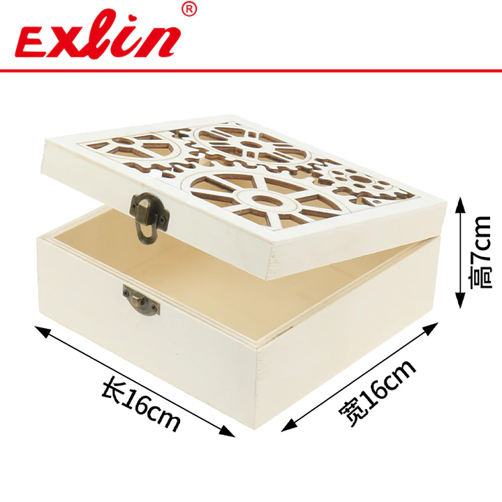 Caja de Madera Cuadrada 16x16cm – Exlin 2