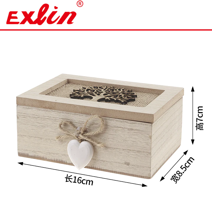 Caja de Madera Rústica Café 16x8.5cm – Exlin 1