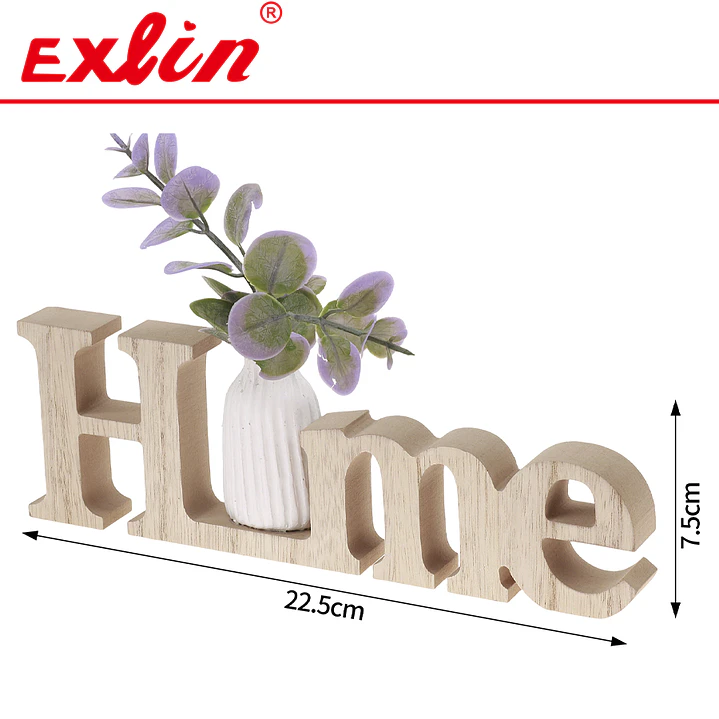 Letrero de Madera HOME con Mini Florero - Exlin 1
