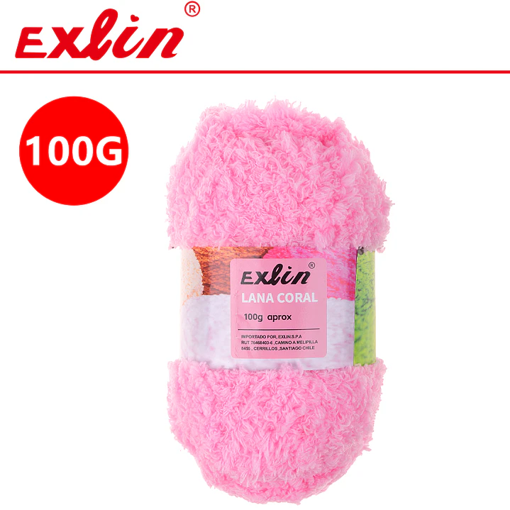 Lana Coral Exlin rosa brillante Set de 10 ovillos de 100g 1