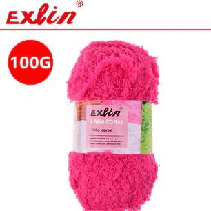 Lana Coral Exlin Rojo Rosa – Set de 10 ovillos de 100g