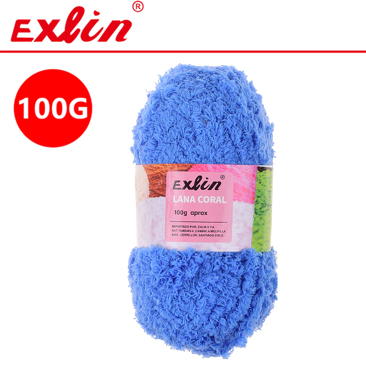 Lana Coral Exlin Azul Rey – Set de 10 ovillos de 100g 1