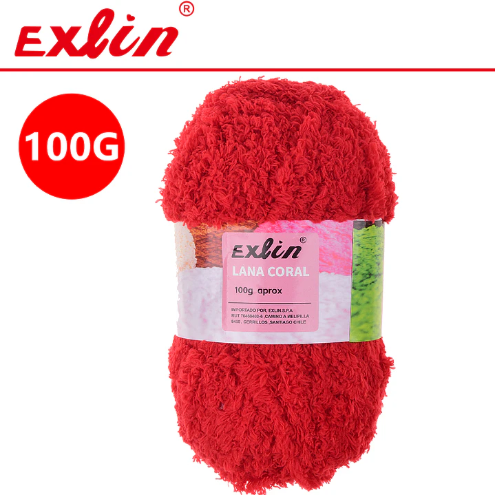 Lana Coral Exlin Rojo Oscuro – Set de 10 ovillos de 100g 1