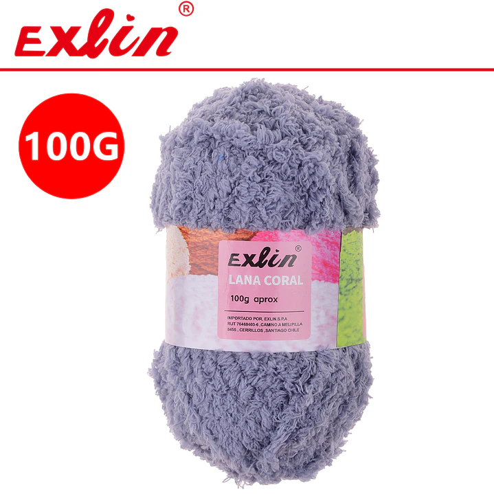 Lana Coral Exlin Gris Claro – Set de 10 ovillos de 100g 1
