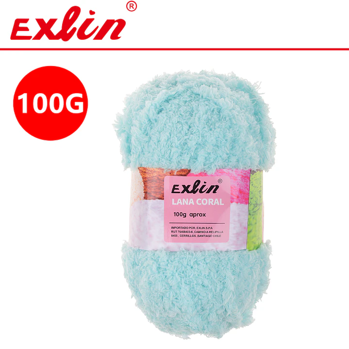 Lana Coral Exlin Verde Agua – Set de 10 ovillos de 100g 1