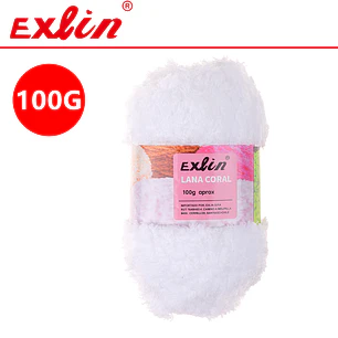 Lana Coral Exlin Blanco – Set de 10 ovillos de 100g