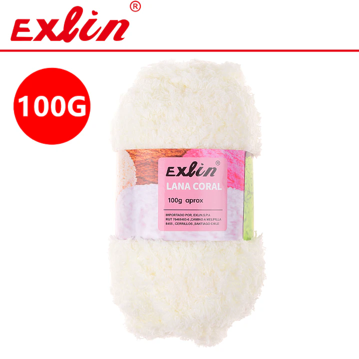 Lana Coral Exlin Crema – Set de 10 ovillos de 100g 1