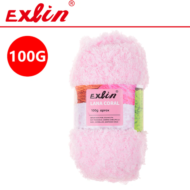 Lana Coral Exlin Rosa Pastel – Set de 10 ovillos de 100g 1