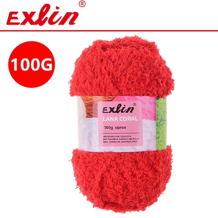 Lana Coral Exlin Rojo – Set de 10 ovillos de 100g 1