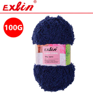 Lana Coral Exlin Azul Marino – Set de 10 ovillos de 100g