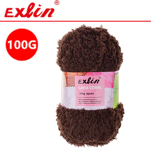Lana Coral Exlin Marron – Set de 10 ovillos de 100g