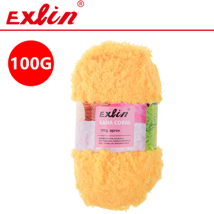 Lana Coral Exlin Amarrillo Yema – Set de 10 ovillos de 100g 1