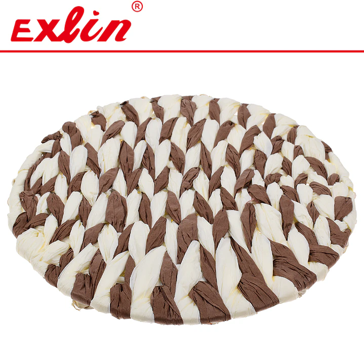 Posaplatos Redondo de Papel Trenzado – Individual de Mesa Bicolor Exlin 1