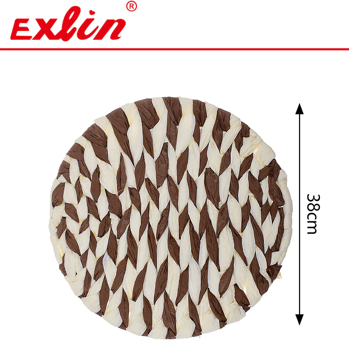 Posaplatos Redondo de Papel Trenzado – Individual de Mesa Bicolor Exlin 2