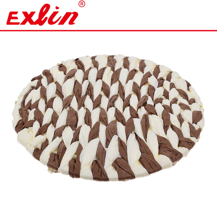 Posaplatos Redondo de Papel Trenzado – Individual de Mesa Bicolor Exlin 1