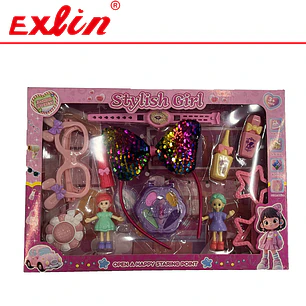 Caja de Muñequita de Juguete Lovely Doll con Accesorios