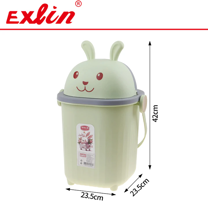 Mini Basurero de Escritorio Infantil Diseño Conejo con Tapa  2
