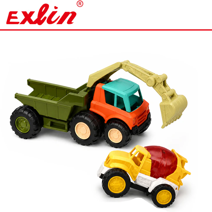 Set de Camiones de Construcción de Juguete Excavadora y Mezcladora 1