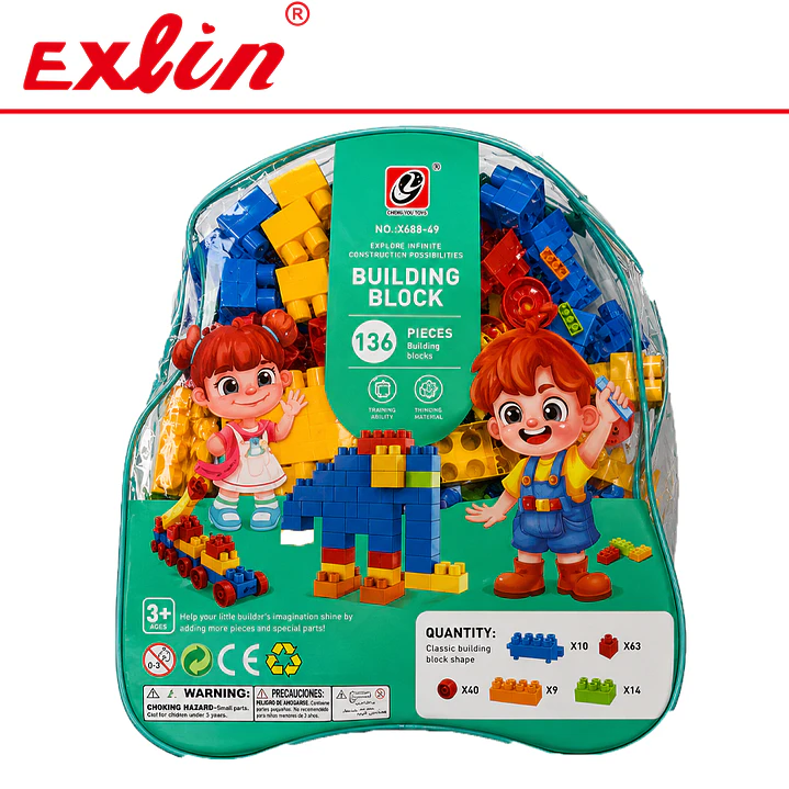 Mochila de Bloques de Construcción Didácticos (136 Piezas)  1