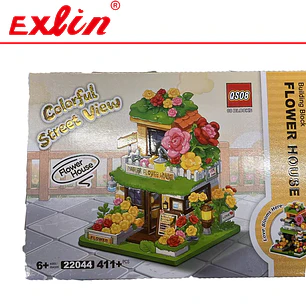Mini Casa de Flores de Bloques 3D (411+ Piezas)
