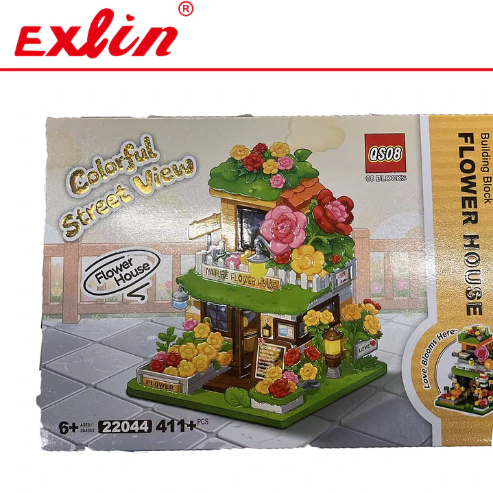 Mini Casa de Flores de Bloques 3D (411+ Piezas) 1