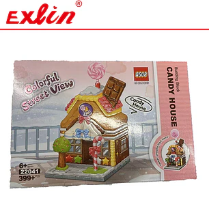 Mini Casa de Dulces de Bloques 3D (399+ Piezas) 