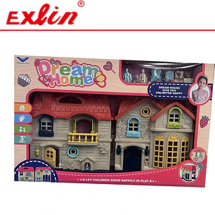 Casa de Muñecas Plegable Dream Home con Figuras y Accesorios