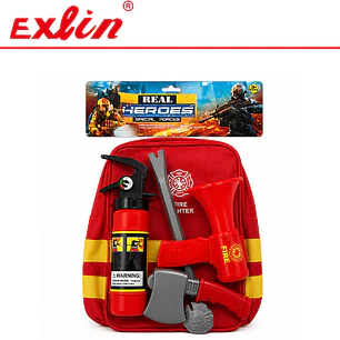 Mochila de Bombero de Juguete con Accesorios y Extintor 