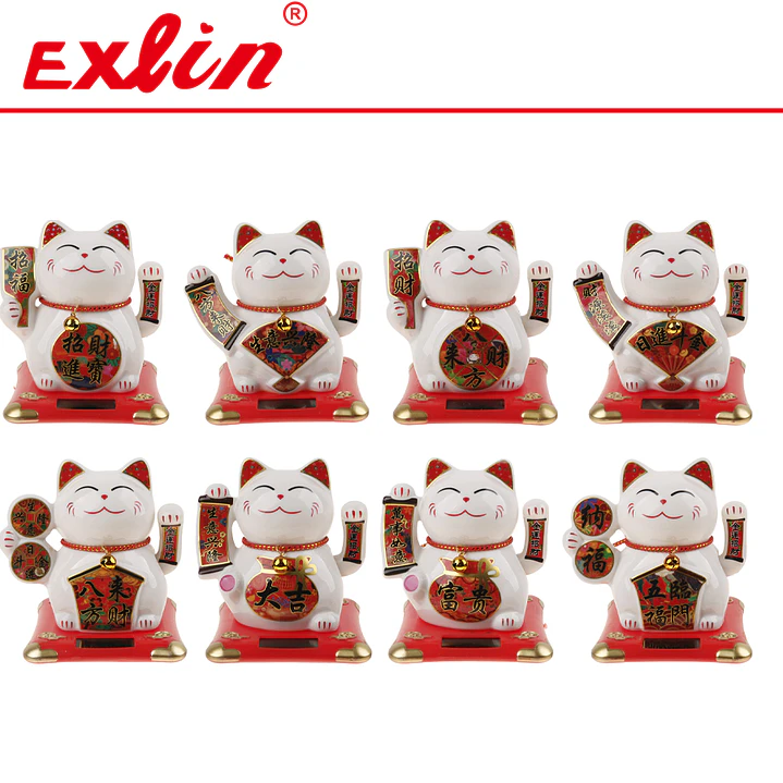 Gato de la Fortuna Maneki Neko de Porcelana 12cm 1