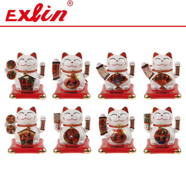 Gato de la Fortuna Maneki Neko de Porcelana 15cm  1