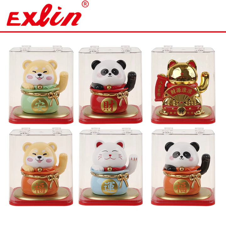 Gato de la Fortuna Maneki Neko 15.5cm en Saco de la Suerte  1