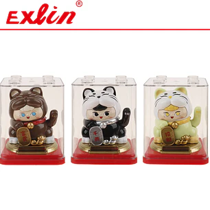 Gato de la Fortuna Maneki Neko con Sombrero de León 10cm 
