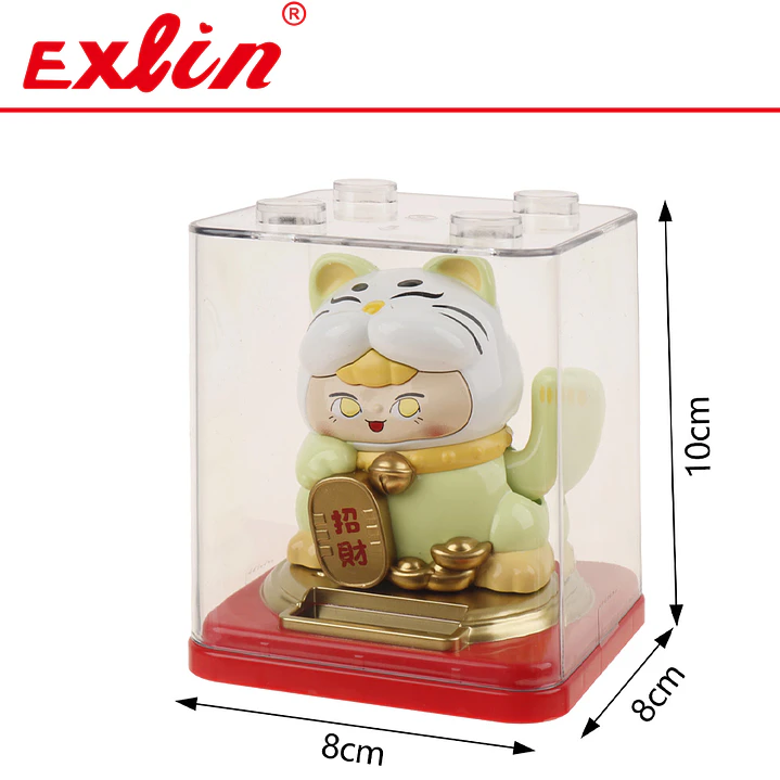 Gato de la Fortuna Maneki Neko con Sombrero de León 10cm  2