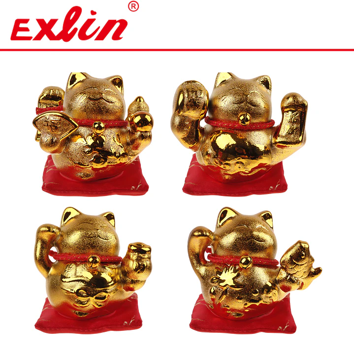 Gato de la Fortuna Maneki Neko de Porcelana 8.5cm  1