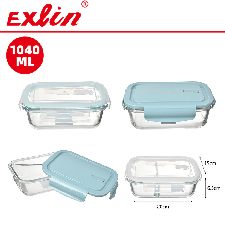 Frasco de Vidrio Hermético Rectangular 1040ml  1